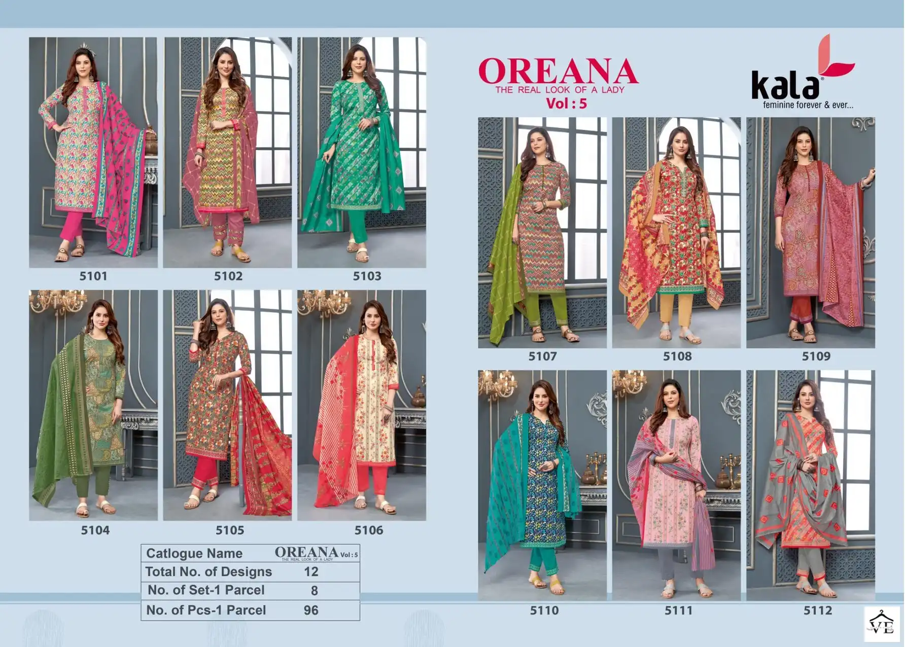 Kala Fashion Oreana Vol 5 Cotton Wholesale Salwar Suit Catalog — Wholesale Salwar Suits, MPA wholesale from Surat — view 13