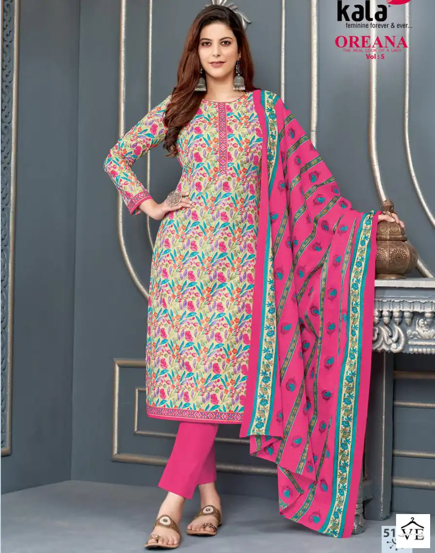 Kala Fashion Oreana Vol 5 Cotton Wholesale Salwar Suit Catalog — Wholesale Salwar Suits, MPA wholesale from Surat — view 1