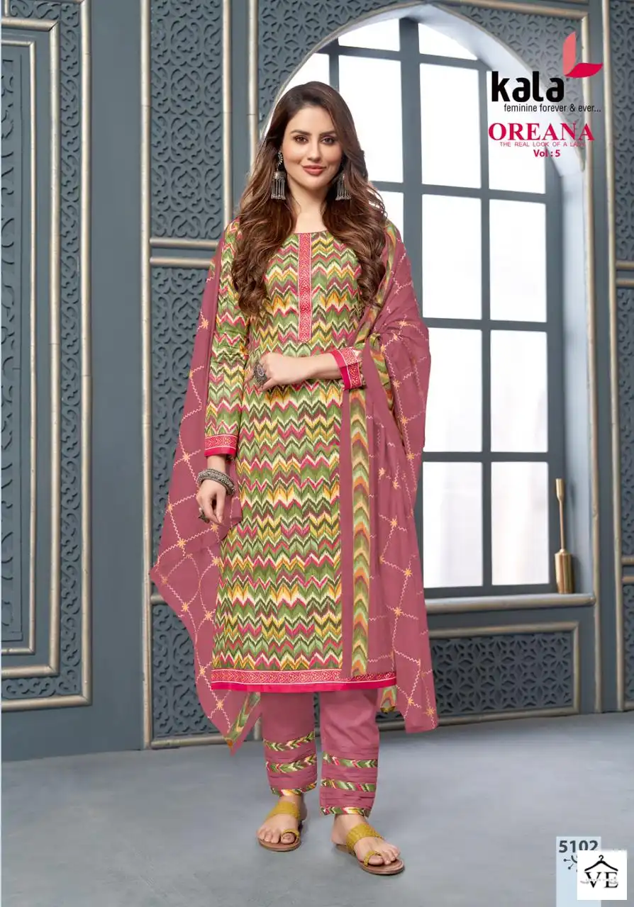 Kala Fashion Oreana Vol 5 Cotton Wholesale Salwar Suit Catalog — Wholesale Salwar Suits, MPA wholesale from Surat - Gallery Image 2