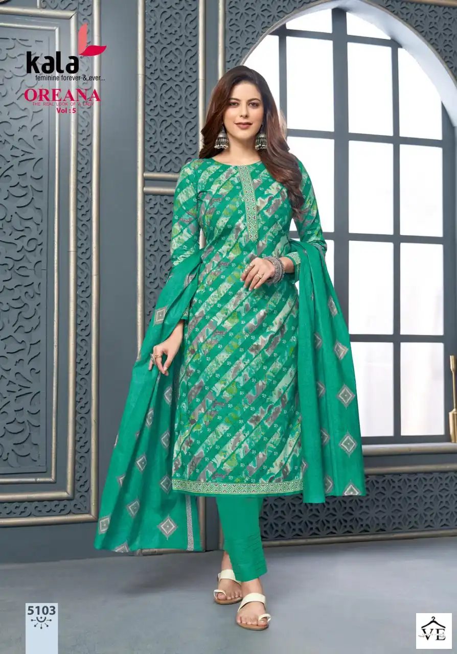Kala Fashion Oreana Vol 5 Cotton Wholesale Salwar Suit Catalog — Wholesale Salwar Suits, MPA wholesale from Surat - Gallery Image 3
