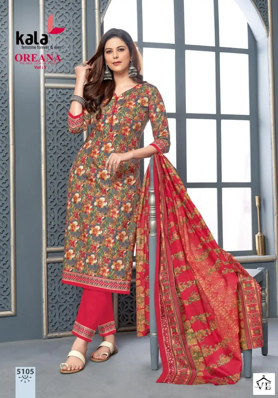 Kala Fashion Oreana Vol 5 Cotton Wholesale Salwar Suit Catalog — Wholesale Salwar Suits, MPA wholesale from Surat - Gallery Image 5