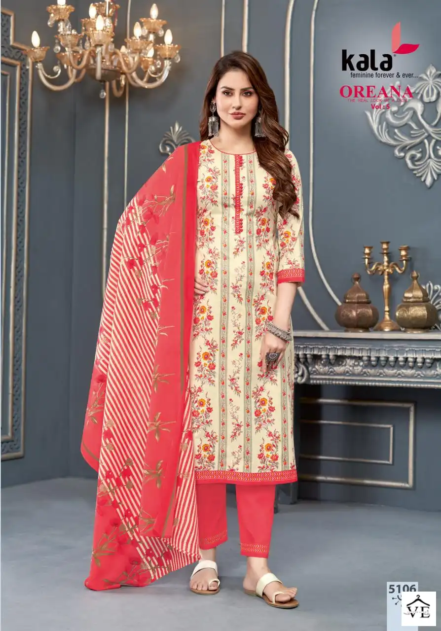 Kala Fashion Oreana Vol 5 Cotton Wholesale Salwar Suit Catalog — Wholesale Salwar Suits, MPA wholesale from Surat - Gallery Image 6
