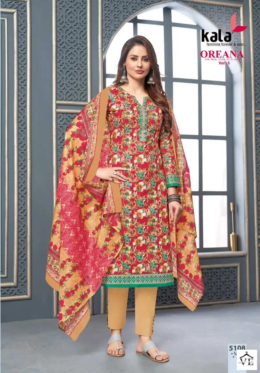 Kala Fashion Oreana Vol 5 Cotton Wholesale Salwar Suit Catalog — Wholesale Salwar Suits, MPA wholesale from Surat - Gallery Image 8