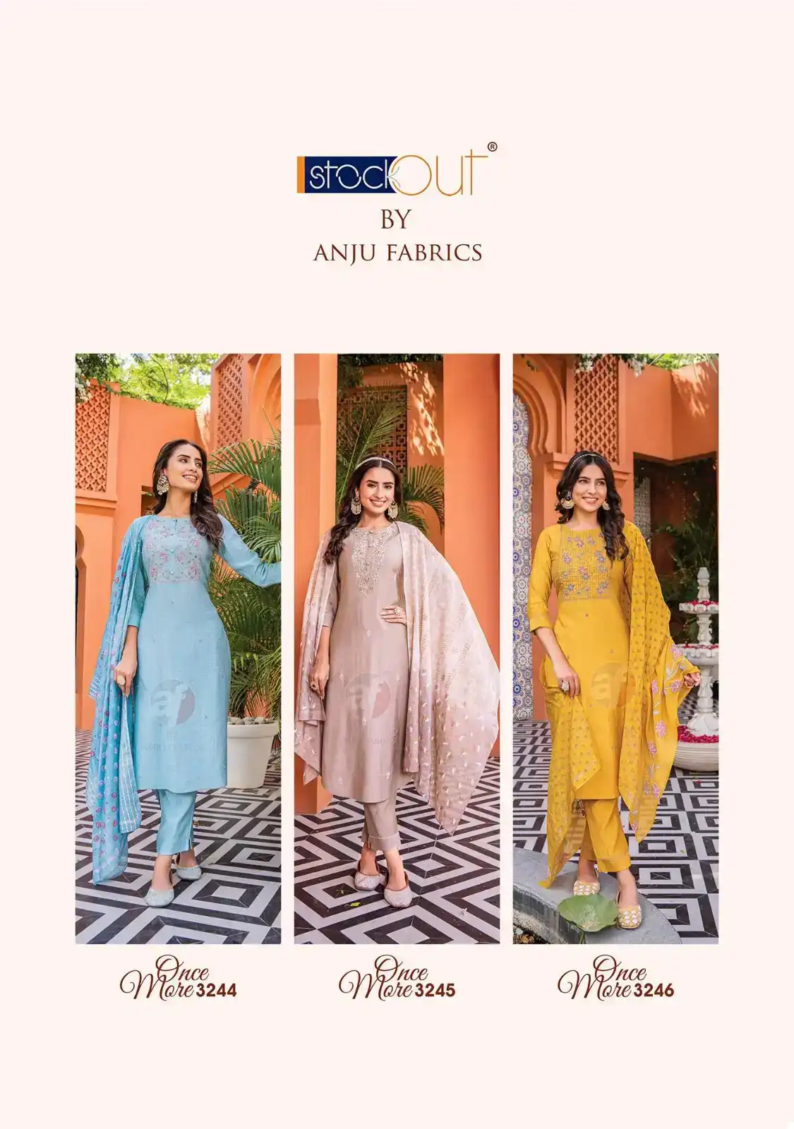 Anju Fabrics Once More Vol 3 Nylon By Viscose Wholesale Readymade Suits Catalog — Wholesale Salwar Suits, MPA wholesale from Surat — view 7