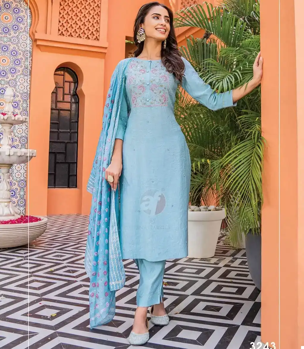 Anju Fabrics Once More Vol 3 Nylon By Viscose Wholesale Readymade Suits Catalog — Wholesale Salwar Suits, MPA wholesale from Surat — view 1