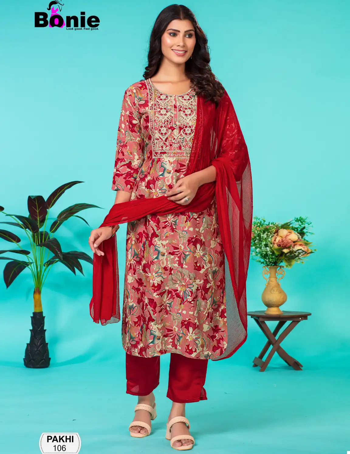 Bonie Pakhi Heavy Rayon Wholesale Readymade Suits Catalog — Wholesale Salwar Suits, bonie wholesale from Surat — view 1