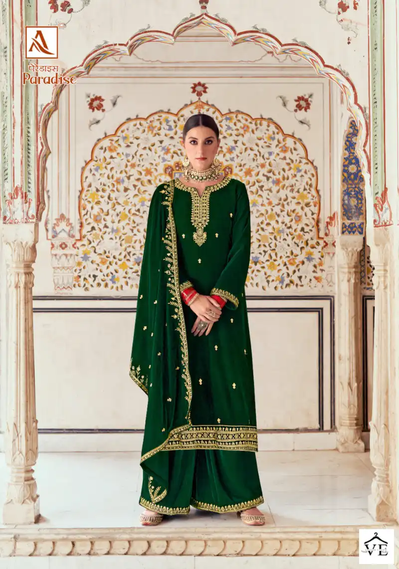 Alok Suits Paradise Velvet Wholesale Designer Winter Wear Salwar Suit Catalog — Wholesale Salwar Suits, Alok Suit wholesale from Surat — view 2