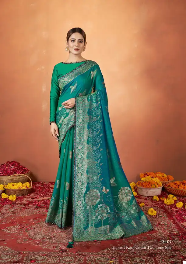 Mahotsav Pradha Silk Wholesale Designer Saree Catalog — Wholesale Sarees, MPA wholesale from Surat - Gallery Image 11