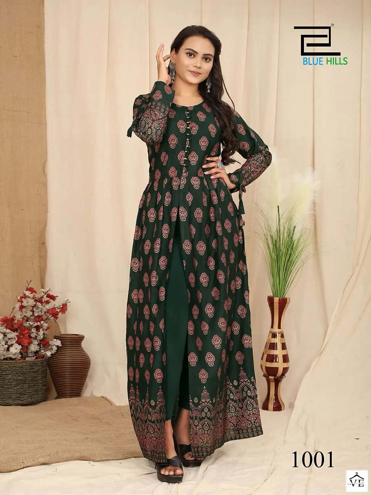 Blue Hills Pushpa Vol 7 Rayon Wholesale Fancy Center Cut Pattern Long Gowns Catalog — Wholesale Kurtis, Blue Hills wholesale from Surat - Gallery Image 2