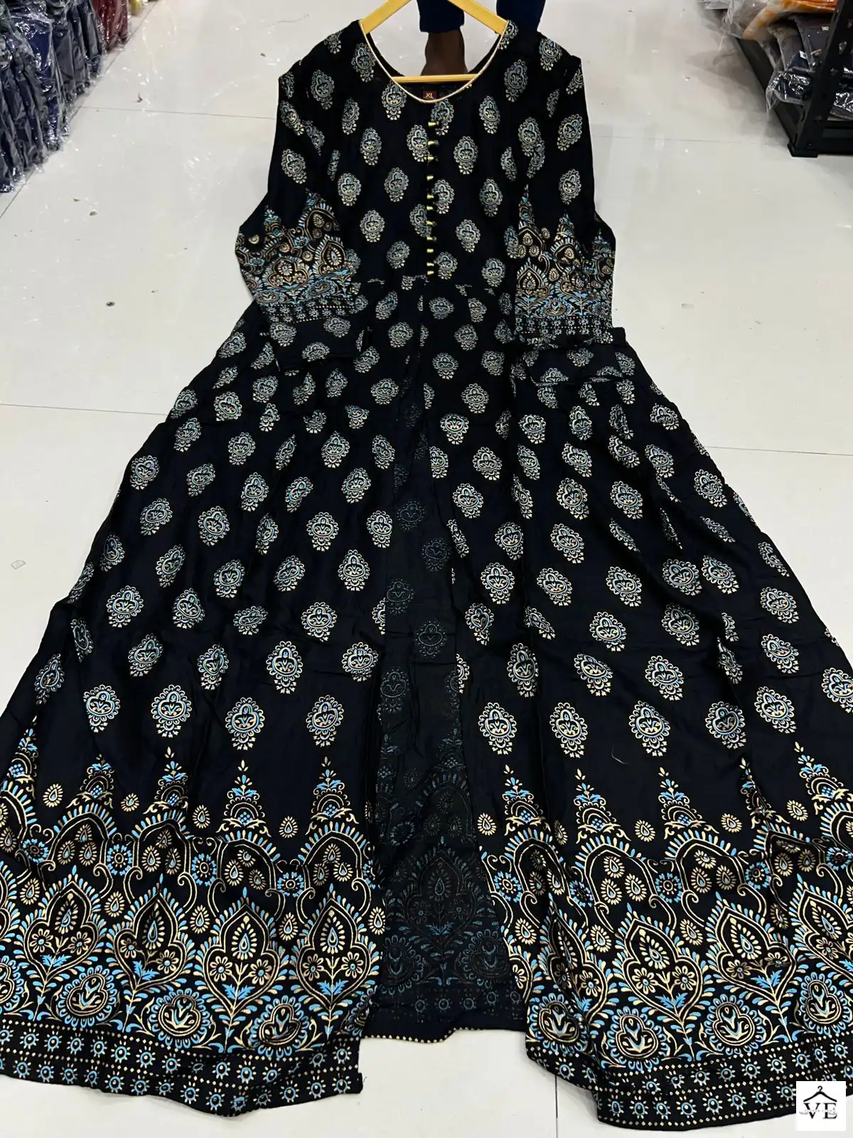 Blue Hills Pushpa Vol 7 Rayon Wholesale Fancy Center Cut Pattern Long Gowns Catalog — Wholesale Kurtis, Blue Hills wholesale from Surat - Gallery Image 5