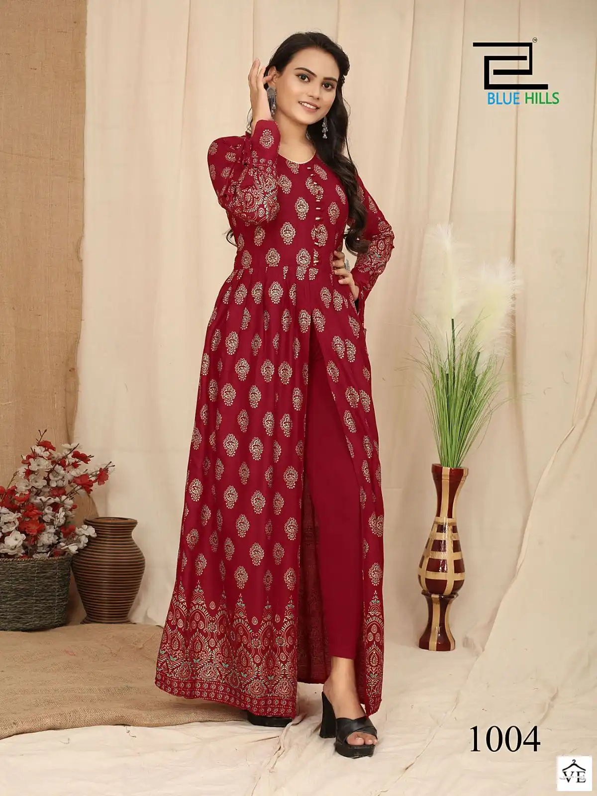 Blue Hills Pushpa Vol 7 Rayon Wholesale Fancy Center Cut Pattern Long Gowns Catalog — Wholesale Kurtis, Blue Hills wholesale from Surat - Gallery Image 6