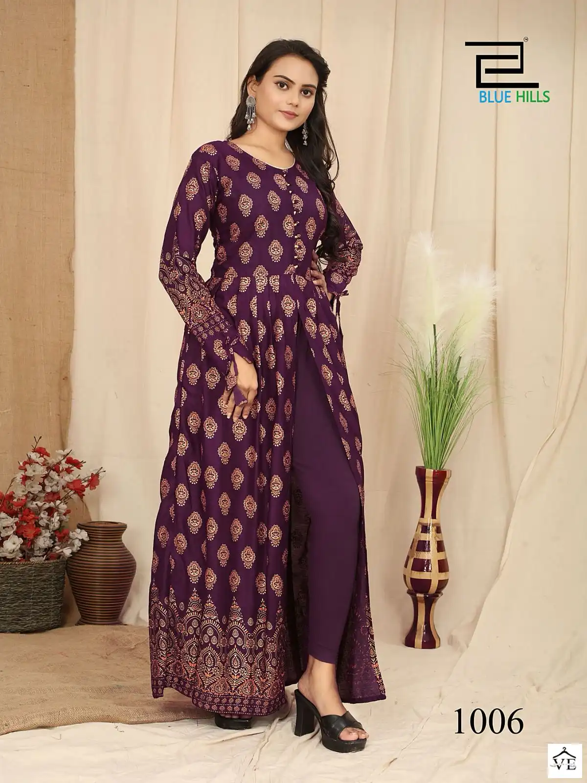 Blue Hills Pushpa Vol 7 Rayon Wholesale Fancy Center Cut Pattern Long Gowns Catalog — Wholesale Kurtis, Blue Hills wholesale from Surat - Gallery Image 7
