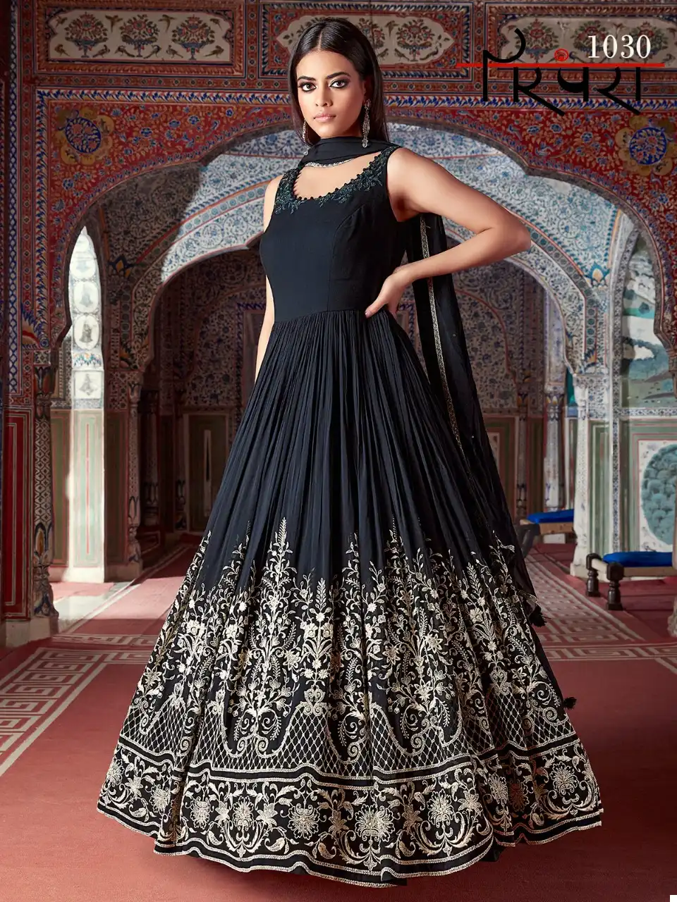 VE Parampra Vol 7 Georgette Wholesale Gown With Dupatta Catalog — Wholesale Salwar Suits, MPA wholesale from Surat — view 2