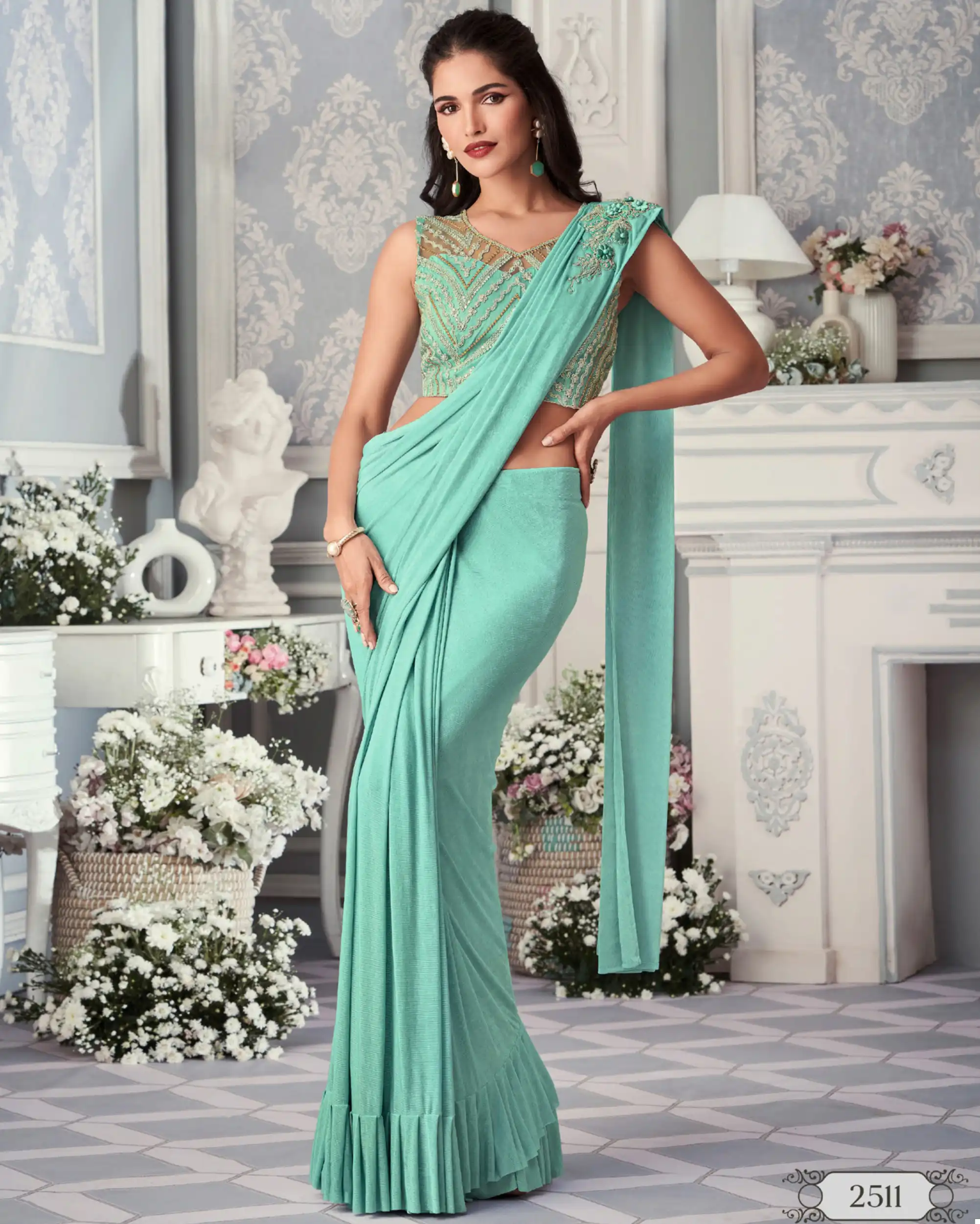 VE Kavya Lycra Wholesale Designer Saree Catalog — Wholesale Sarees, MPA wholesale from Surat — view 1