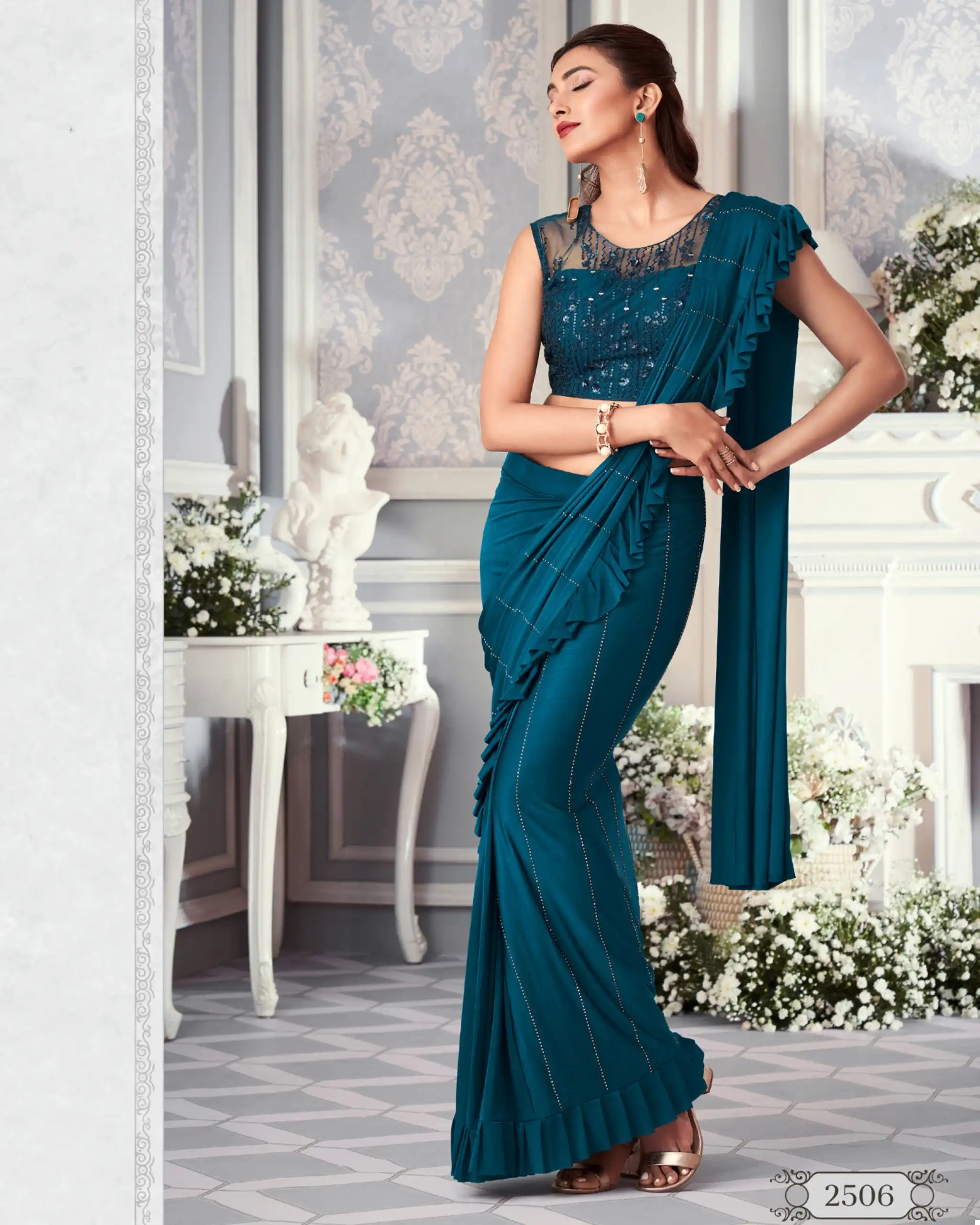 VE Kavya Lycra Wholesale Designer Saree Catalog — Wholesale Sarees, MPA wholesale from Surat - Gallery Image 11
