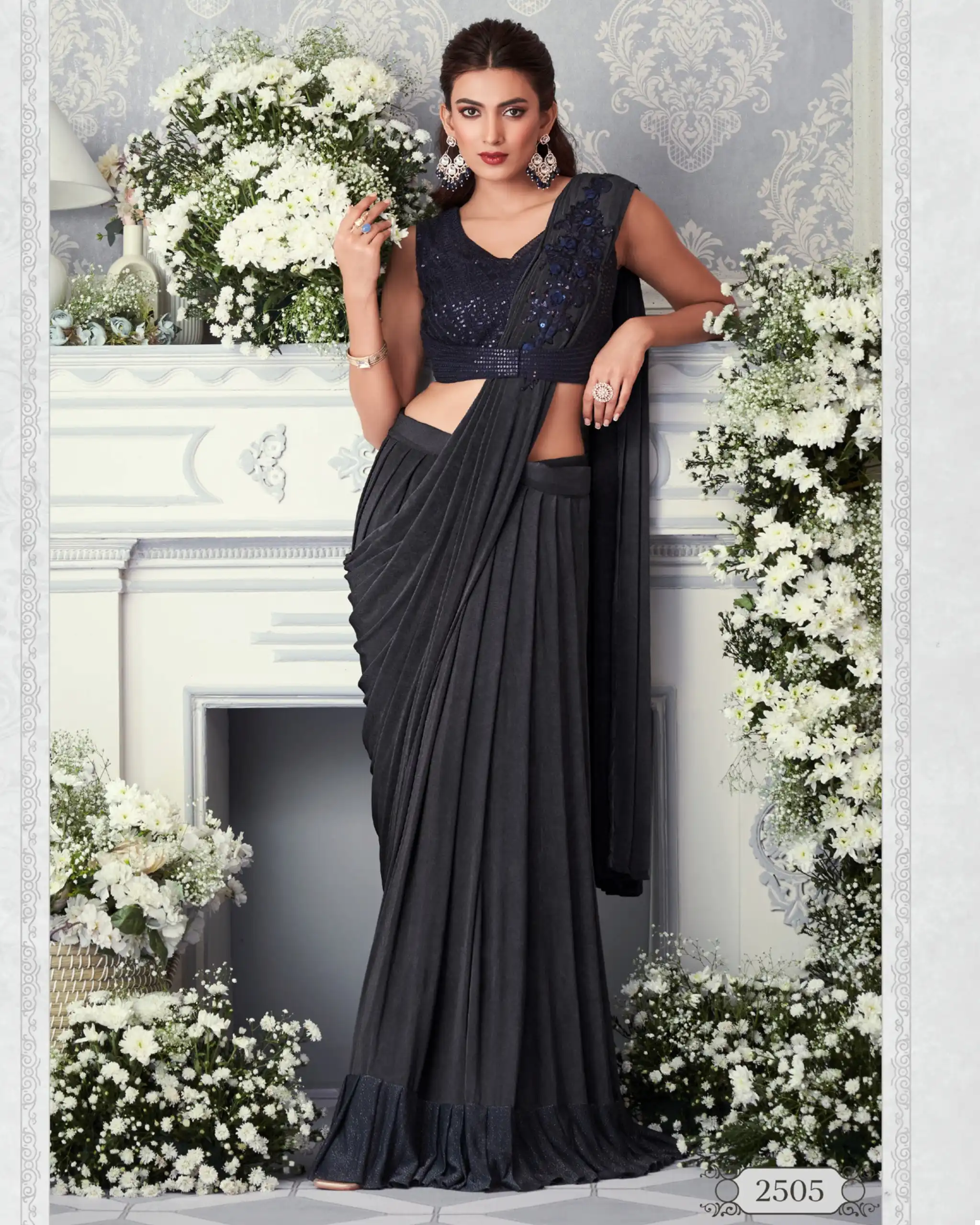 VE Kavya Lycra Wholesale Designer Saree Catalog — Wholesale Sarees, MPA wholesale from Surat - Gallery Image 2