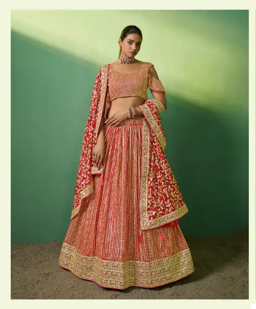 Arya Poshak Vol 7 Georgette Wholesale Bridal Lehenga Catalog — Wholesale Lehenga, MPA wholesale from Surat - Gallery Image 3