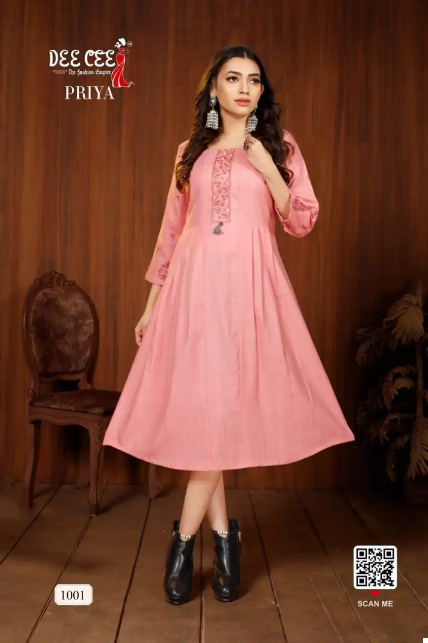 Deecee Priya Rayon Wholesale Anarkali Kurtis Catalog — Wholesale Kurtis, MPA wholesale from Surat - Gallery Image 2