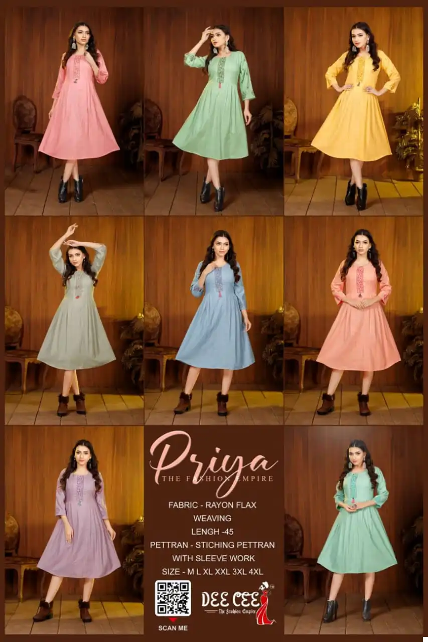 Deecee Priya Rayon Wholesale Anarkali Kurtis Catalog — Wholesale Kurtis, MPA wholesale from Surat — view 9
