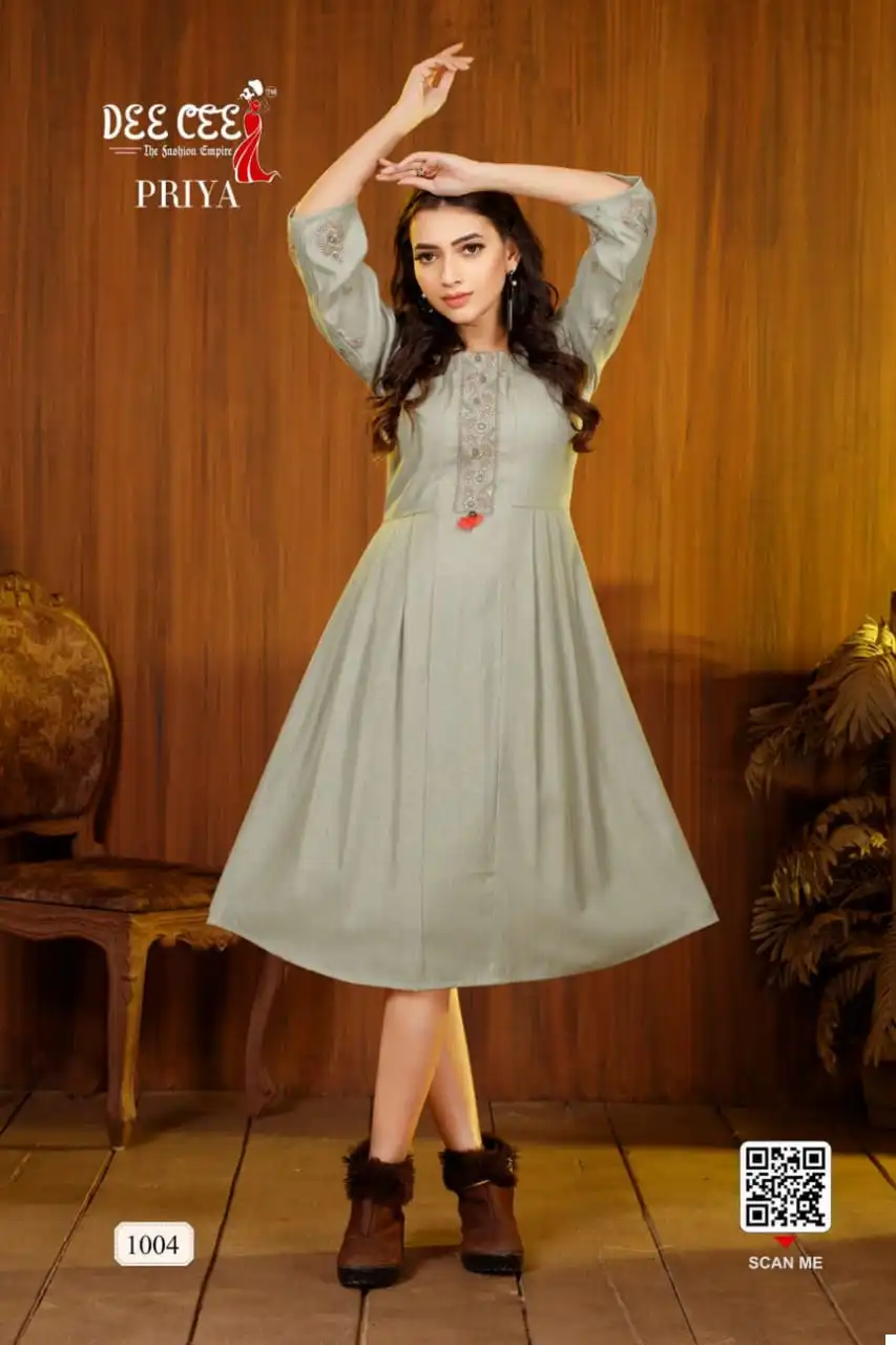Deecee Priya Rayon Wholesale Anarkali Kurtis Catalog — Wholesale Kurtis, MPA wholesale from Surat - Gallery Image 6
