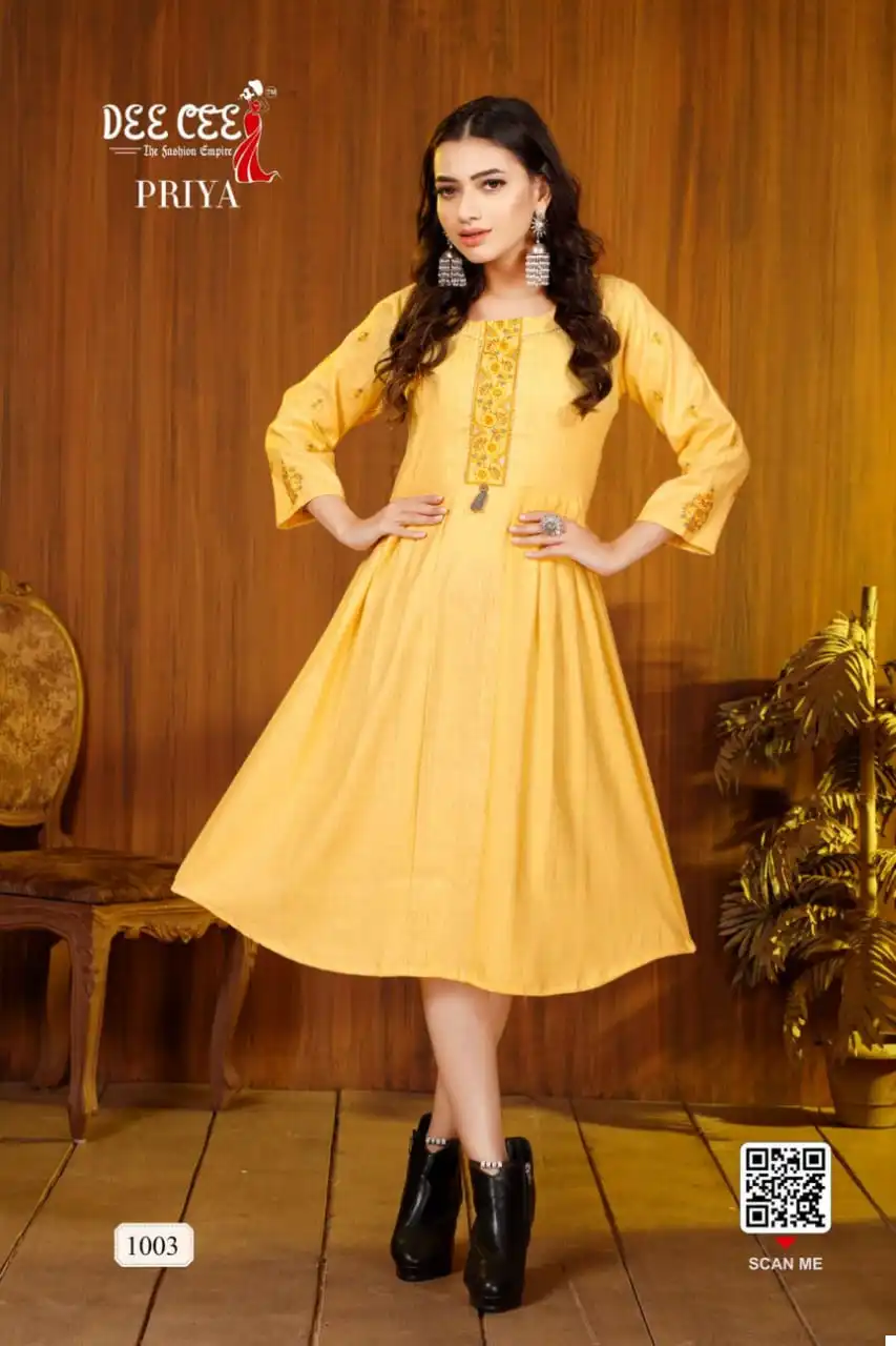 Deecee Priya Rayon Wholesale Anarkali Kurtis Catalog — Wholesale Kurtis, MPA wholesale from Surat - Gallery Image 7