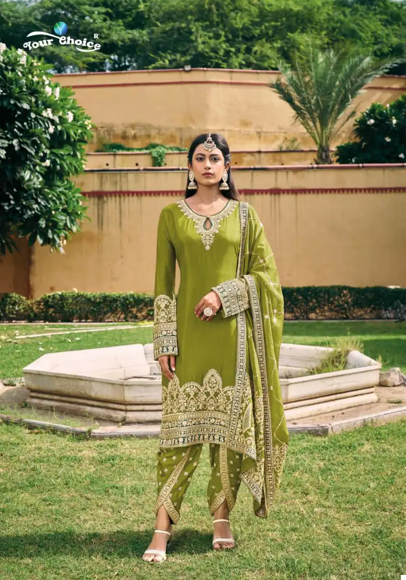 Your Choice Punjabi Suit Heavy Chinon Wholesale Karva Chouth Special Catalog - 4 Pcs Set - Image 3