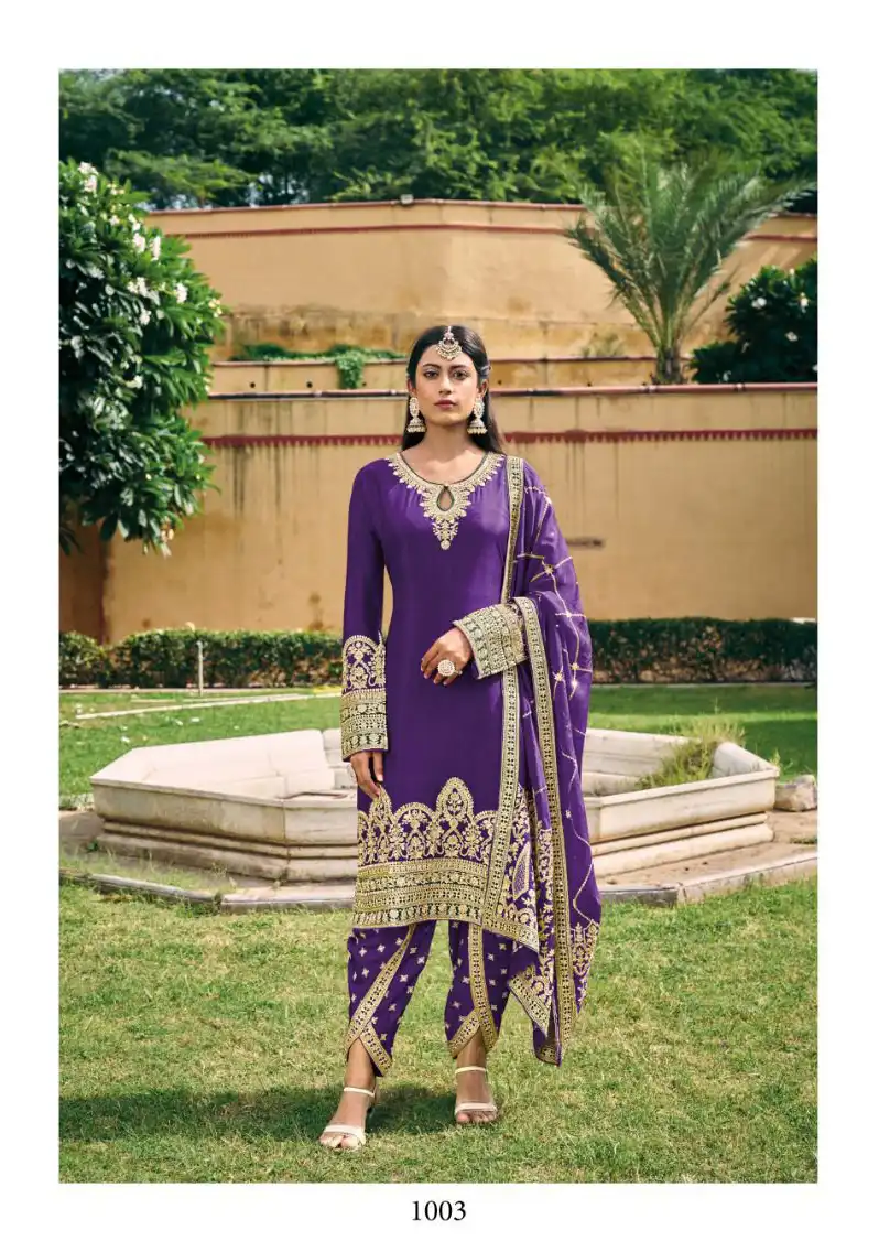 Your Choice Punjabi Suit Heavy Chinon Wholesale Karva Chouth Special Catalog - 4 Pcs Set - Image 4