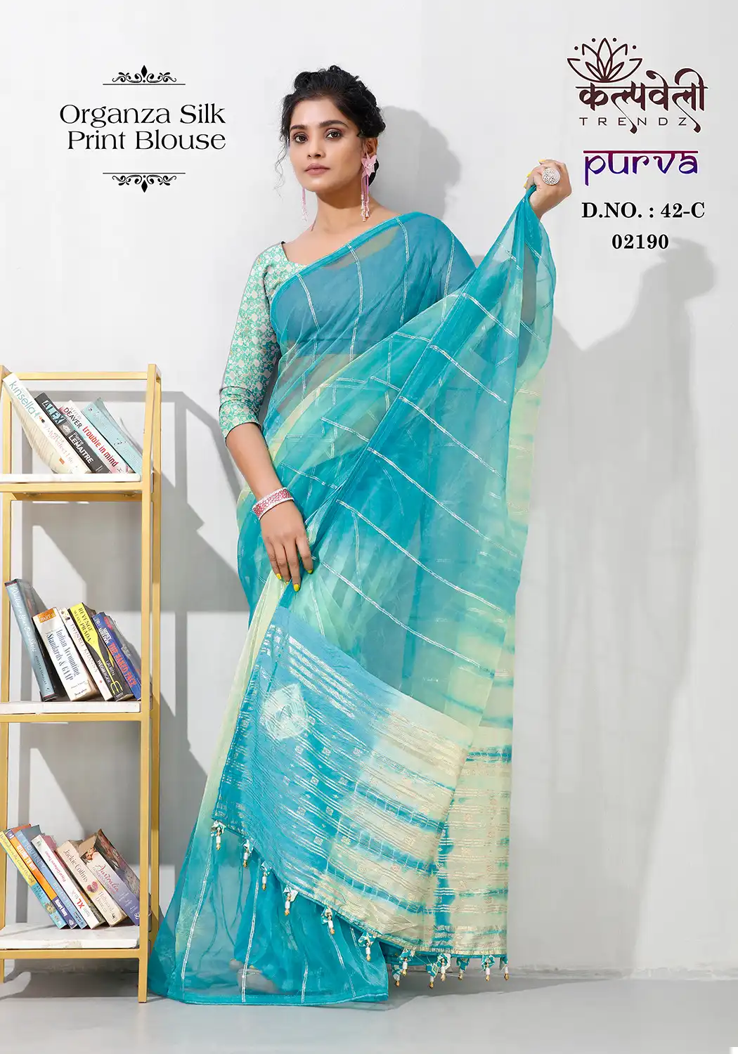 Vardan Ethnic Purva 42 Organza Silk Wholesale Sarees Catalog - Image 2