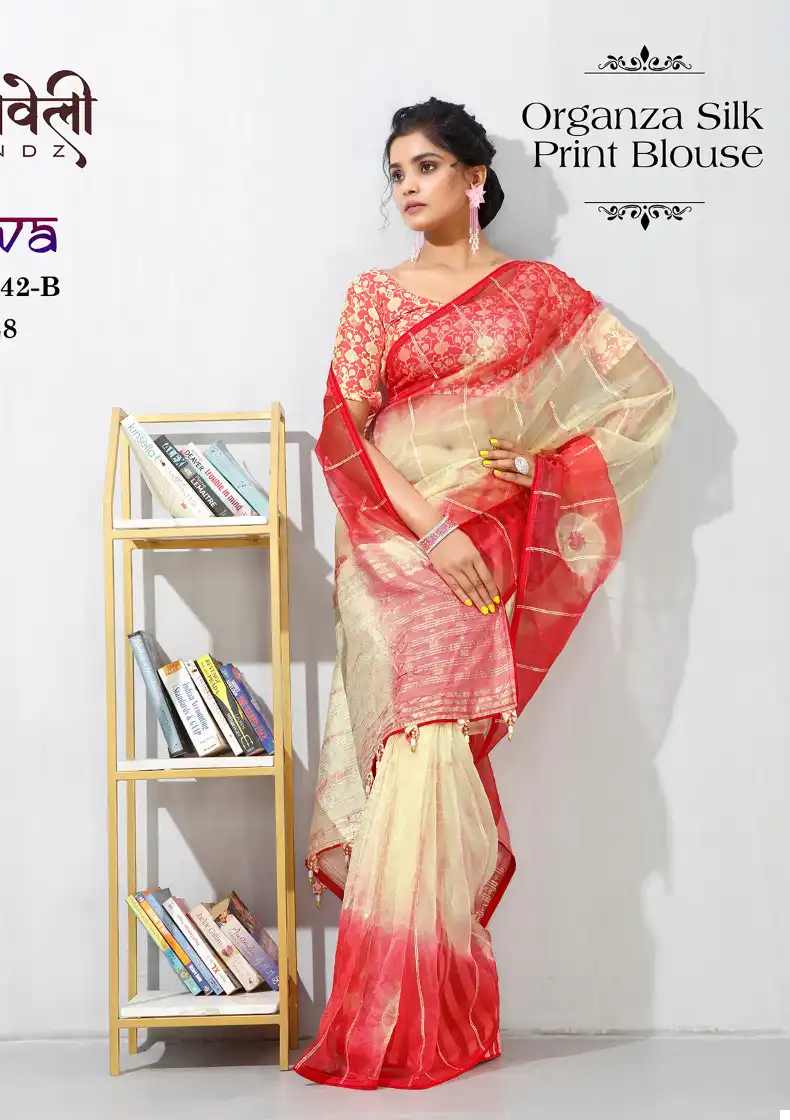Vardan Ethnic Purva 42 Organza Silk Wholesale Sarees Catalog - Image 3