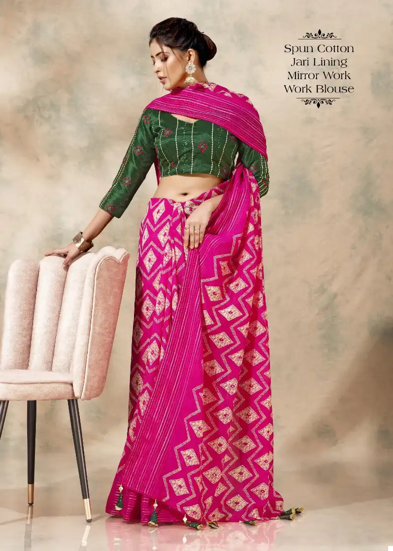 Vardan Ethnic Pushpita 51 Spun Cotton Wholesale Sarees Catalog — Wholesale Sarees, MPA wholesale from Surat - Gallery Image 6