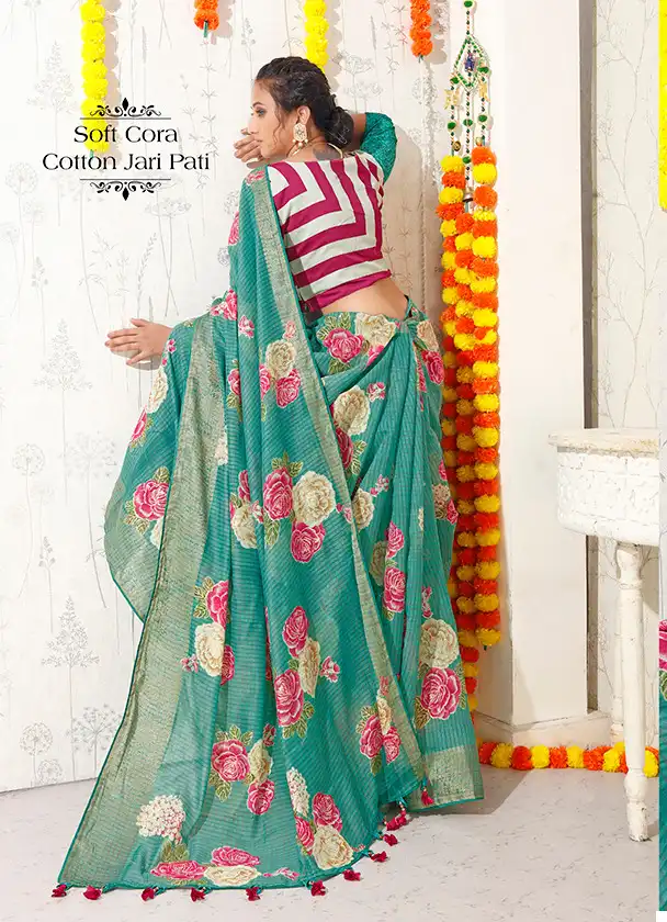 Vardan Ethnic Pushpita 58 Soft Cora Wholesale Sarees Catalog — Wholesale Sarees, MPA wholesale from Surat - Gallery Image 3