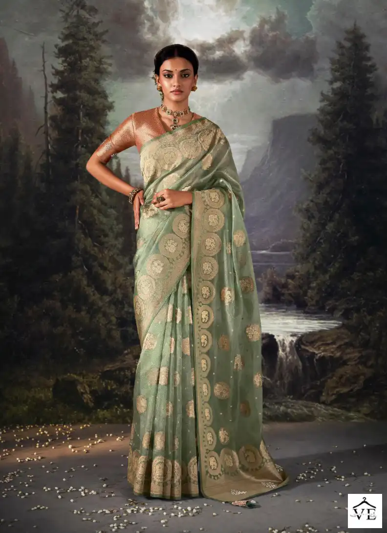 Kimora Raatrani Banarasi Zari Viewing Wholesale Designer Sarees Catalog — Wholesale Sarees, MPA wholesale from Surat - Gallery Image 4
