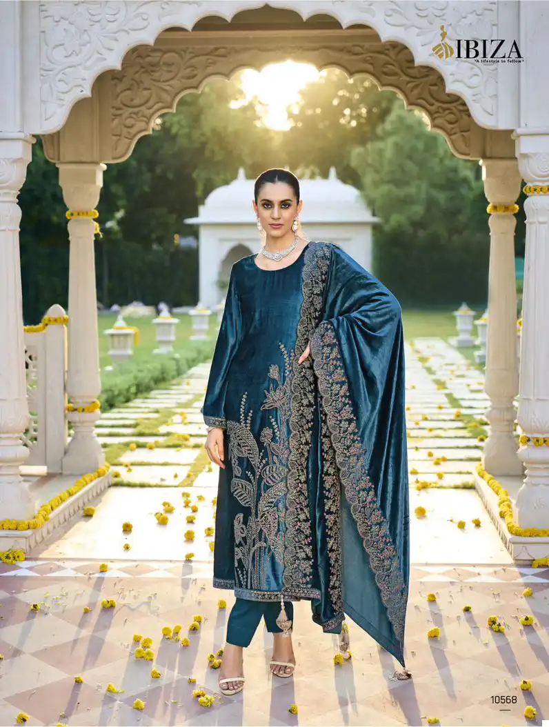 Ibiza Rajkumari Pure Munich Viscose Velvet Wholesale Designer Winter Wear Salwar Suit Catalog — Wholesale Salwar Suits, Ibiza wholesale from Surat - Gallery Image 6