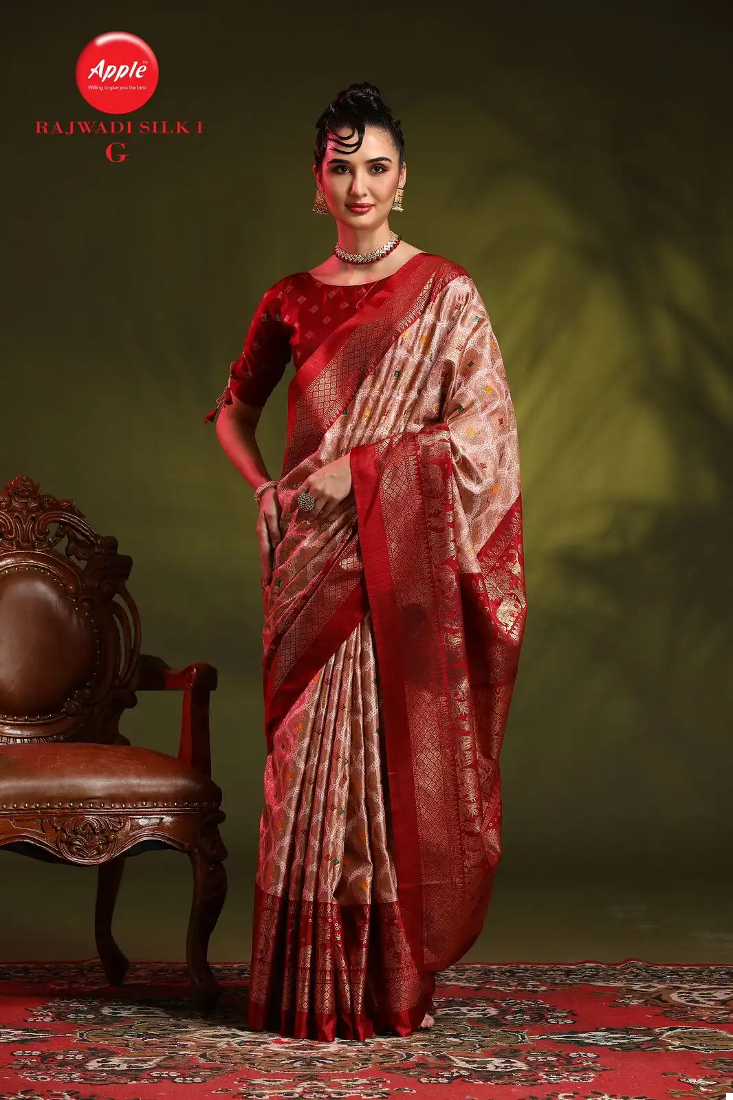 Apple Rajwadi Silk 1 Dola Silk Wholesale Sarees Catalog — Wholesale Sarees, MPA wholesale from Surat - Gallery Image 2
