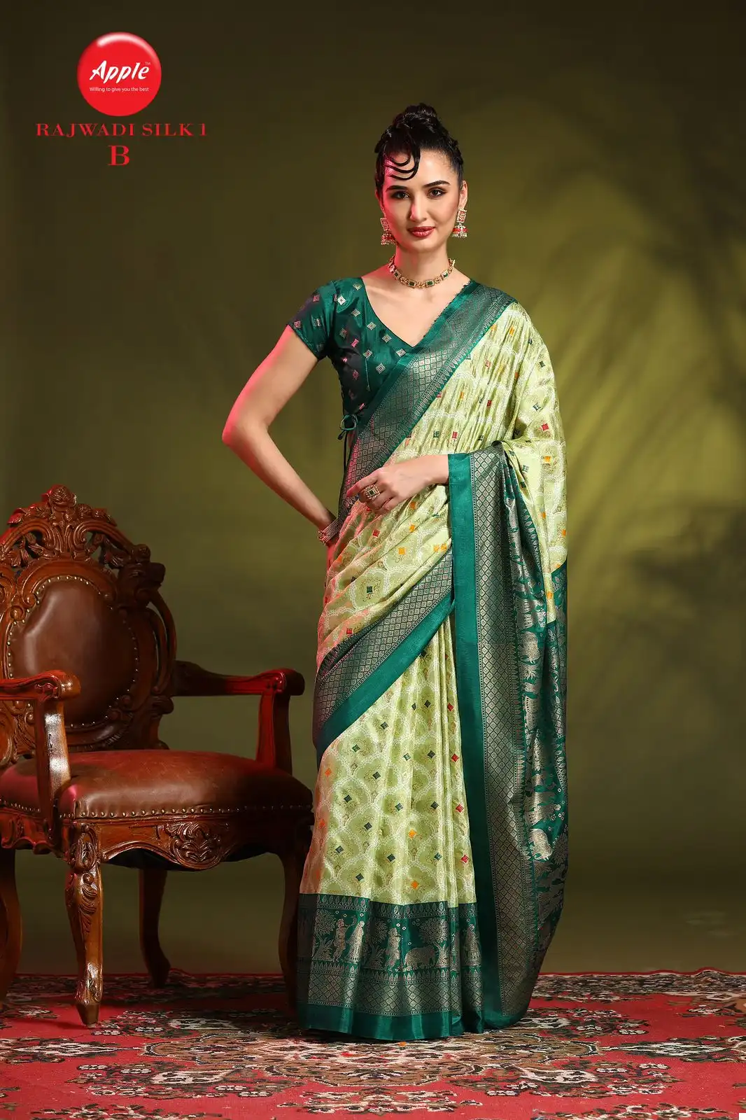 Apple Rajwadi Silk 1 Dola Silk Wholesale Sarees Catalog — Wholesale Sarees, MPA wholesale from Surat - Gallery Image 3