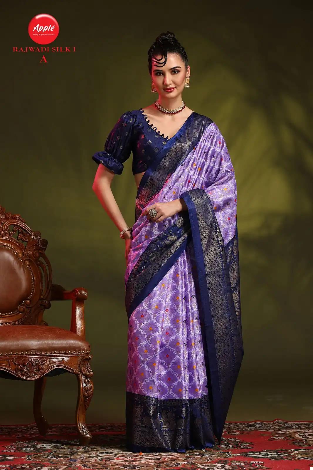 Apple Rajwadi Silk 1 Dola Silk Wholesale Sarees Catalog — Wholesale Sarees, MPA wholesale from Surat - Gallery Image 4