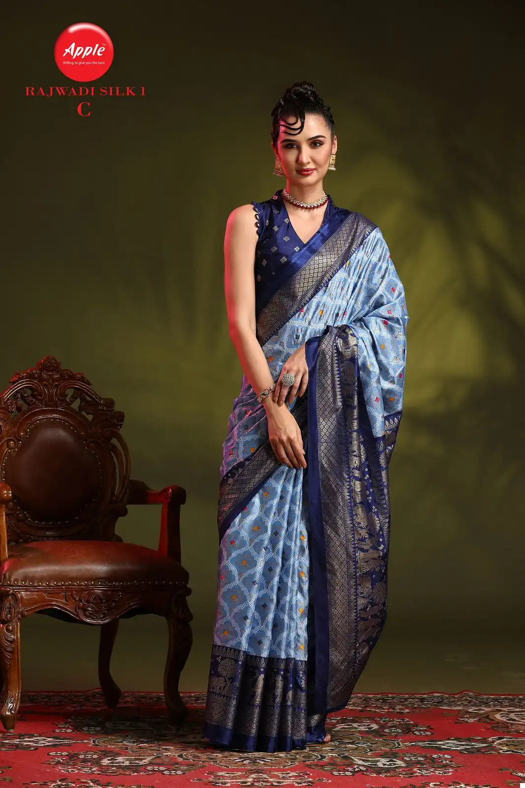Apple Rajwadi Silk 1 Dola Silk Wholesale Sarees Catalog — Wholesale Sarees, MPA wholesale from Surat - Gallery Image 5