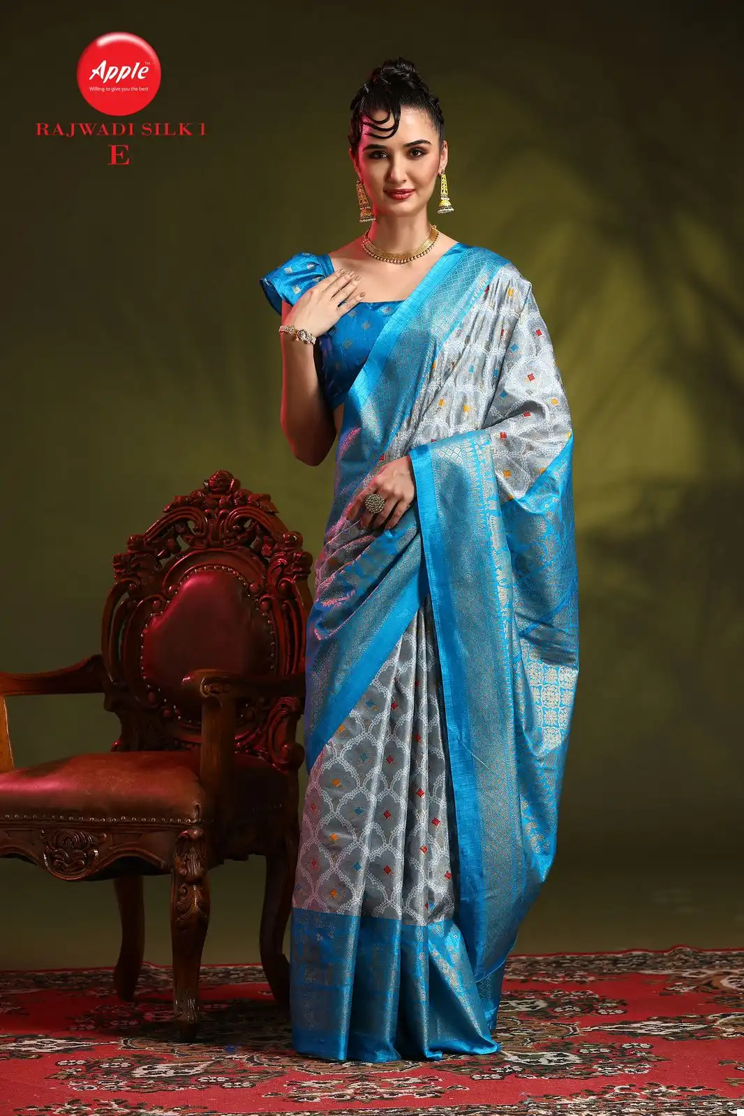 Apple Rajwadi Silk 1 Dola Silk Wholesale Sarees Catalog — Wholesale Sarees, MPA wholesale from Surat - Gallery Image 6