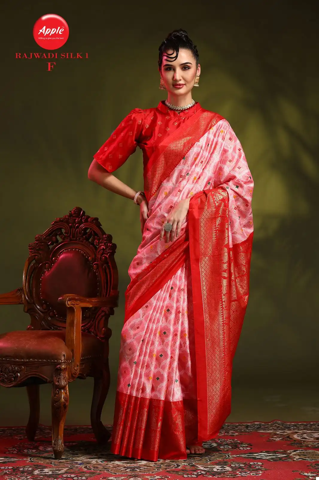 Apple Rajwadi Silk 1 Dola Silk Wholesale Sarees Catalog — Wholesale Sarees, MPA wholesale from Surat - Gallery Image 7