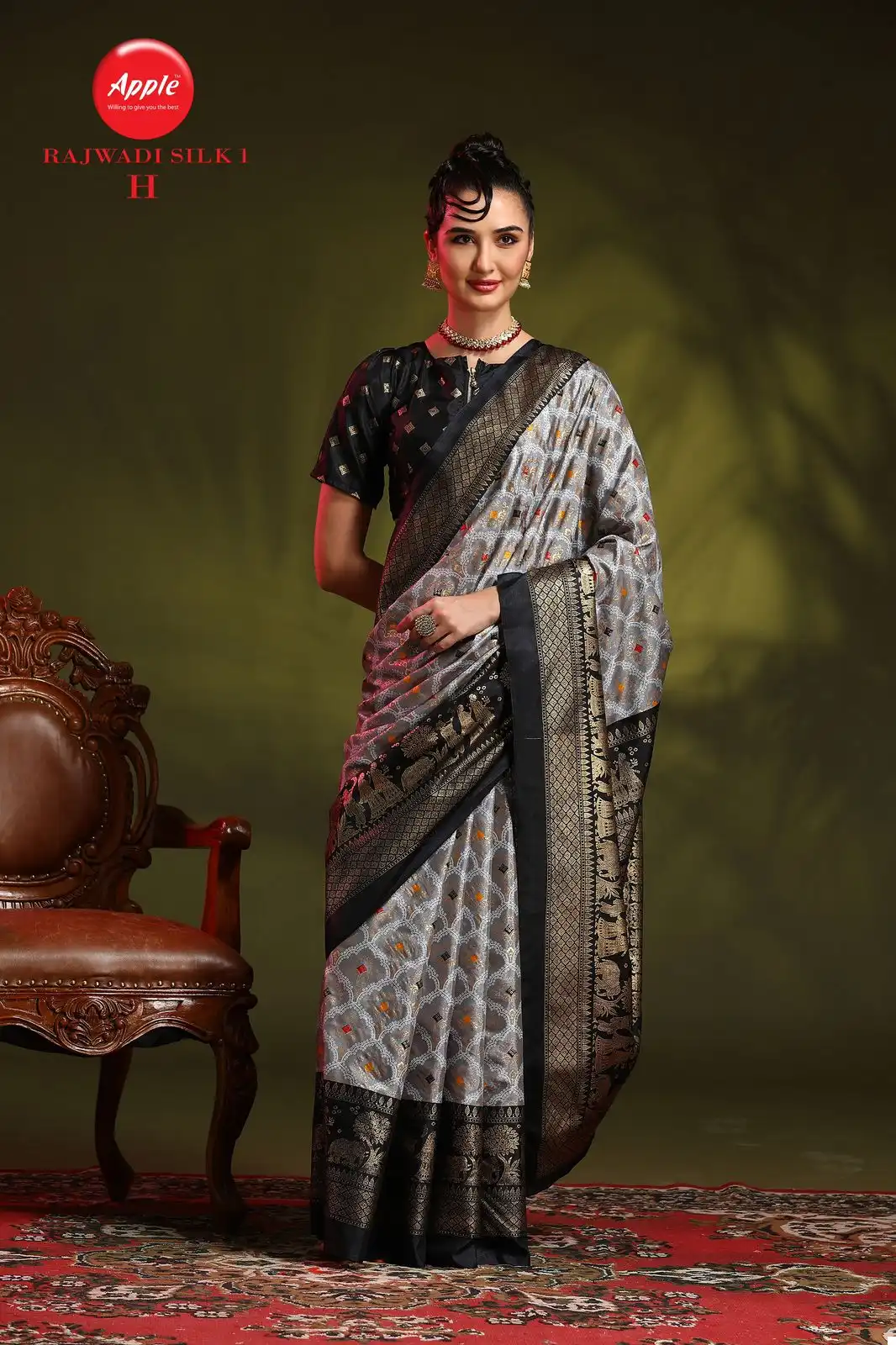 Apple Rajwadi Silk 1 Dola Silk Wholesale Sarees Catalog — Wholesale Sarees, MPA wholesale from Surat — view 8