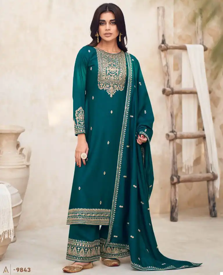 Aashirwad Rang Premium Silk Wholesale Salwar Suit Catalog - 5 Pcs Set — Wholesale Salwar Suits, Aashirwad Creation wholesale from Surat — view 1