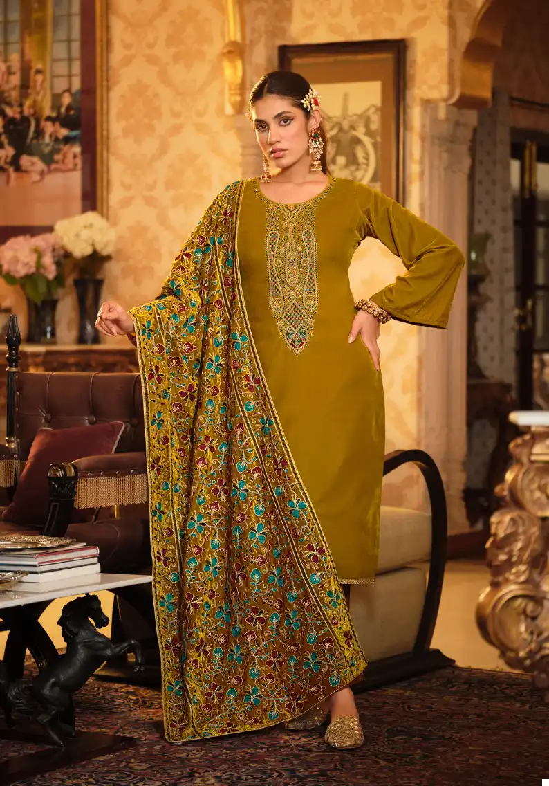 Belliza Designer Rang Reza Velvet Wholesale Designer Winter Wear Salwar Suit Catalog — Wholesale Salwar Suits, Belliza Designer wholesale from Surat - Gallery Image 2