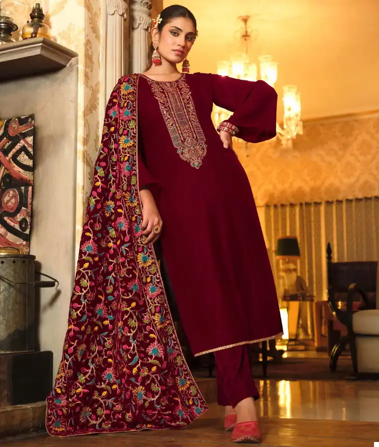 Belliza Designer Rang Reza Velvet Wholesale Designer Winter Wear Salwar Suit Catalog — Wholesale Salwar Suits, Belliza Designer wholesale from Surat — view 1