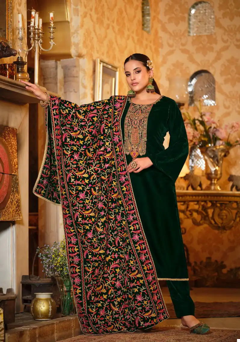 Belliza Designer Rang Reza Velvet Wholesale Designer Winter Wear Salwar Suit Catalog — Wholesale Salwar Suits, Belliza Designer wholesale from Surat - Gallery Image 5