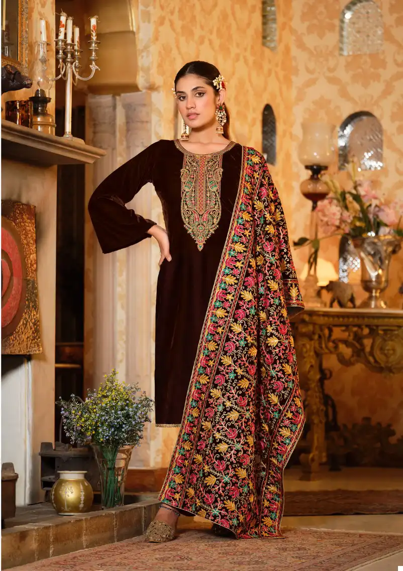 Belliza Designer Rang Reza Velvet Wholesale Designer Winter Wear Salwar Suit Catalog — Wholesale Salwar Suits, Belliza Designer wholesale from Surat - Gallery Image 6