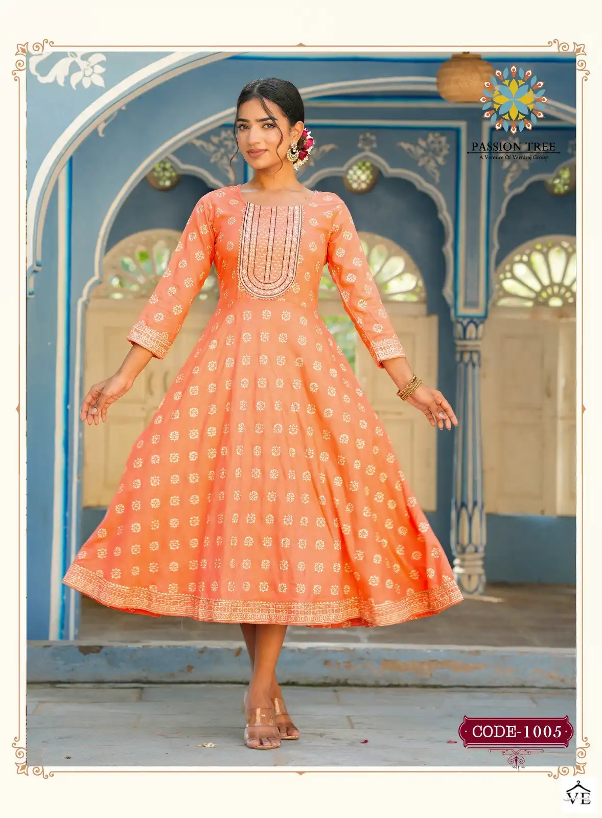 Passion Tree Rangilo Vol 1 Rayon Wholesale Long Kurtis Catalog — Wholesale Kurtis, MPA wholesale from Surat - Gallery Image 5