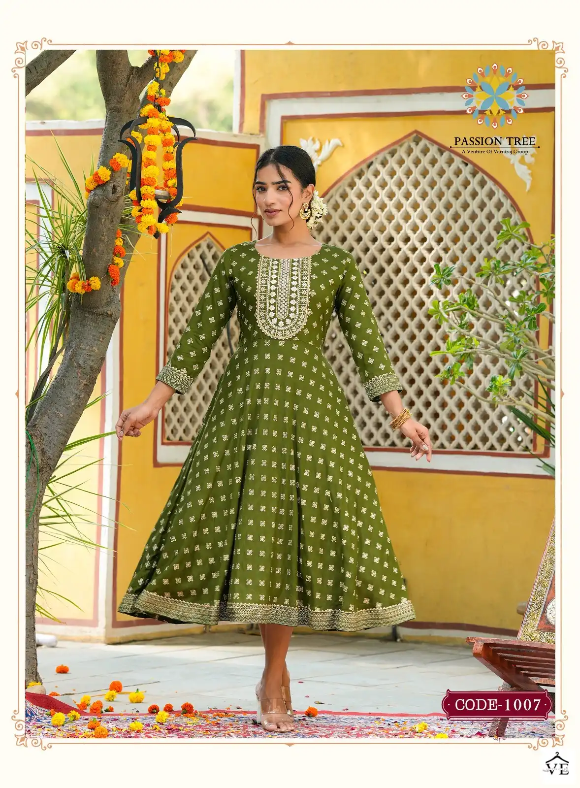 Passion Tree Rangilo Vol 1 Rayon Wholesale Long Kurtis Catalog — Wholesale Kurtis, MPA wholesale from Surat - Gallery Image 7