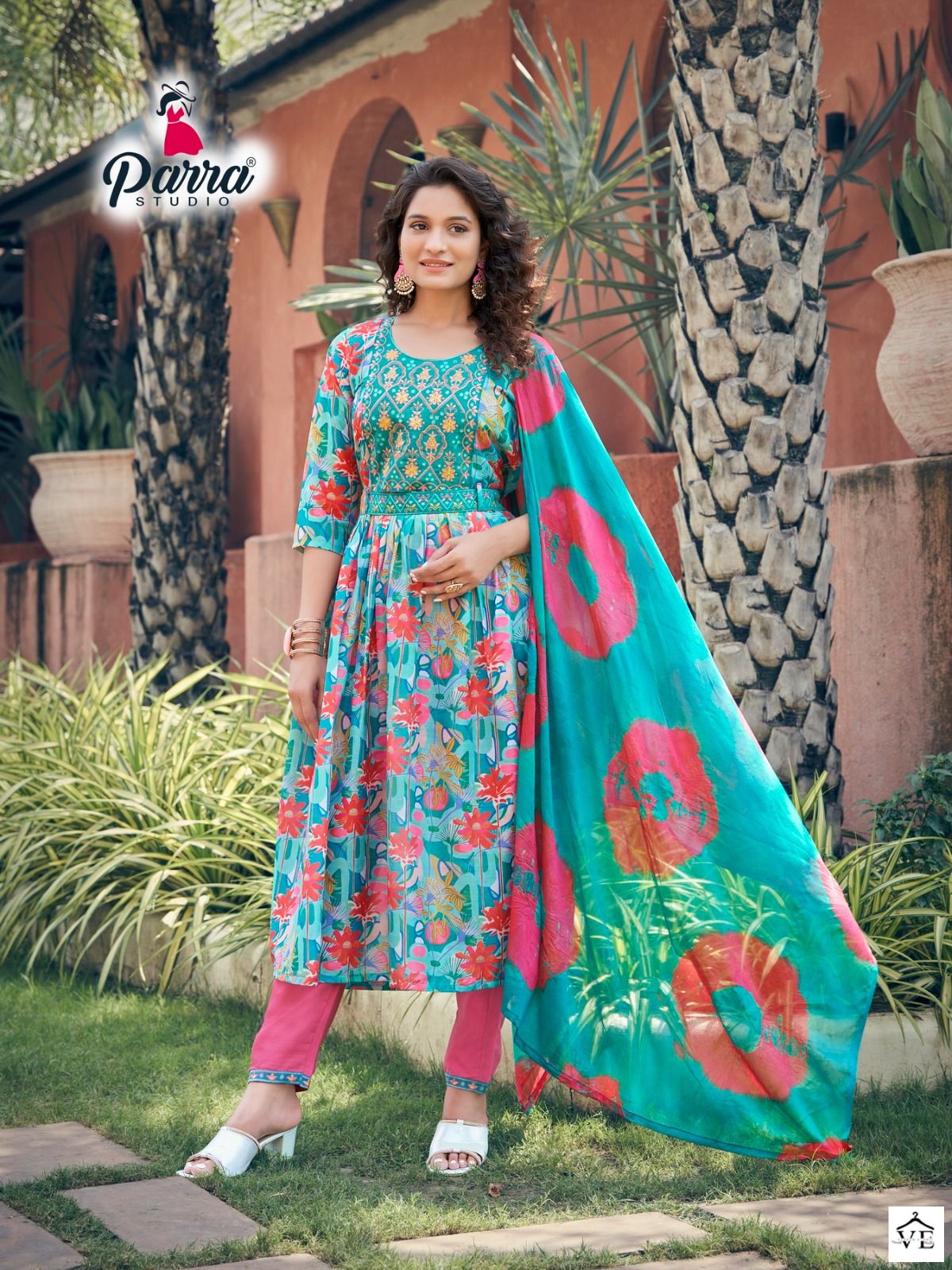 Parra Studio Rangin Vol 1 Muslin Wholesale Fancy Works Naira Cut Readymade Salwar Suit Catalog - 6 Pcs Set — Wholesale Salwar Suits, MPA wholesale from Surat - Gallery Image 2