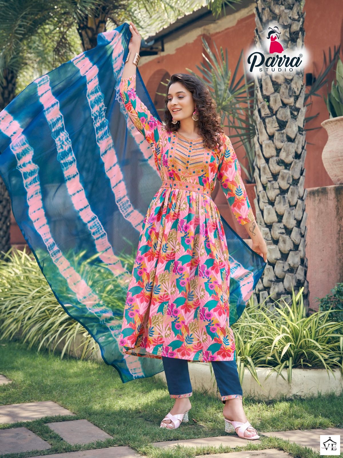 Parra Studio Rangin Vol 1 Muslin Wholesale Fancy Works Naira Cut Readymade Salwar Suit Catalog - 6 Pcs Set — Wholesale Salwar Suits, MPA wholesale from Surat - Gallery Image 3