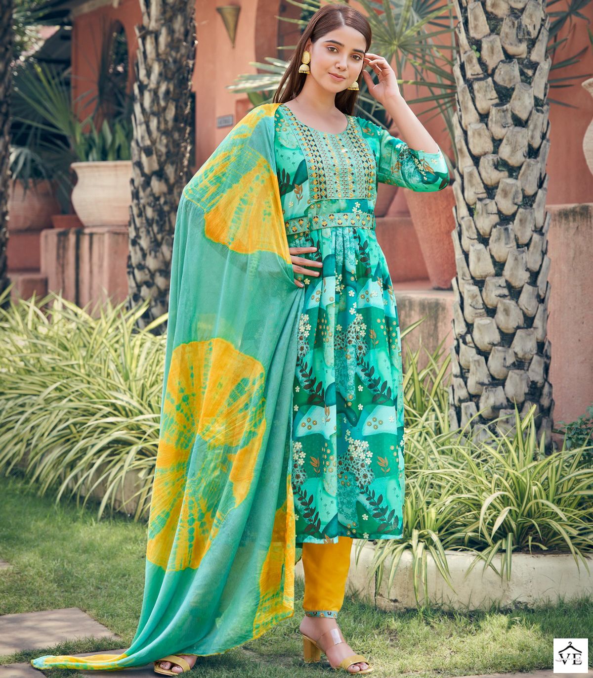 Parra Studio Rangin Vol 1 Muslin Wholesale Fancy Works Naira Cut Readymade Salwar Suit Catalog - 6 Pcs Set — Wholesale Salwar Suits, MPA wholesale from Surat — view 1